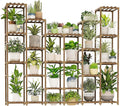 GENTINGBRO 22 Tiers Plant Shelf for Plants Large Indoor Plant Stand Plant Rack Extra Large Wood Plant Stands for Hanging Plant Holder for Patio Balcony Garden