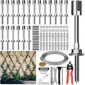 Wire Trellis for Climbing Plants Outdoor, 20-Set Wall Wire Trellis Kit with 5/64"(2mm) x 98ft Stainless Steel Cable & Cutter, T316 Espalier System for Fence and Garden DIY Projects