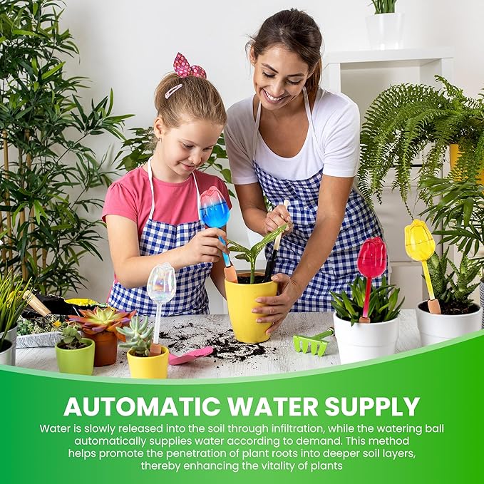 Plant Watering for Tulips, Glass Watering Globe, Self-Watering Pot Plug-in, Travel Holiday Plant Watering Device, Home Decor, Automatic Home Plant Hydration System
