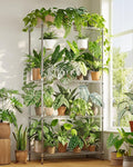 GENTINGBRO Large Plant Shelf Indoor Plant Stand Outdoor 4 Tier for Plants Heavy Duty 3000lbs Plant Rack Storage Shelves Adjustable Tall Plant Holder for Balcony Garden Patio