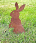 Metal Rabbit Yard Stake, Rustic Rabbit Standing Art, Easter Bunny, Easter Spring Decor, Metal Garden Stake, Metal Yard Art(Rusty,7”x13” /18cm x 32cm)