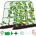 Large Cucumber Trellis for Raised Bed, U-Shape Garden Trellis for Climbing Plants Outdoor,Adjustable Metal Arch Vegetables Trellis,Plant Support Garden Stakes for Vine (Green,49.2x49.2x23.6)