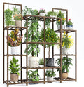 EnHomee Plant Stand Indoor Tall Plant Stand Outdoor Large Wood Plants Shelf with 12-14 Pots for Patio, Living Room, Garden, Balcony, 44.8" Wx47.2 Hx11.78 D