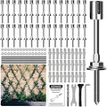 Wire Trellis for Climbing Plants Outdoor, 30-Set Wall Trellis Kit for 5/64"(2mm) Wire Ropes, T316 Espalier System for Fence and Garden DIY Projects (Hubs Only, Without Cable)