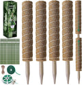 Fabulas Moss Pole 47.5 Inch - Monstera Plant Support, 4 Packs 16 Inch Plant Stakes for Indoor Plants Coco Coir Moss Pole Sticks for Climbing Potted Live Plants, Pothos, Philodendron, with Garden Ties