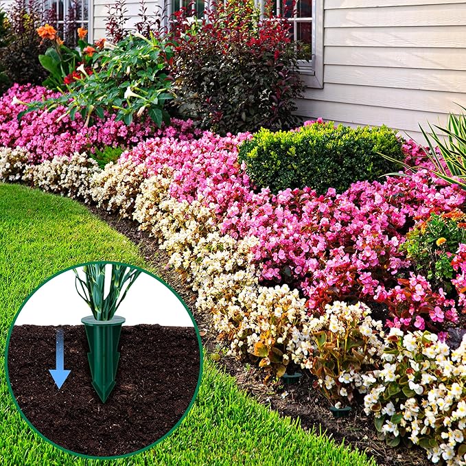 12 Pcs Memorial Artificial Flower Holder, Patio Garden Floral Ground Spikes, Cemetery Flower Container Stakes for Outdoor Yard Grave Faux Flowers Indoor Window Box Planter Pot