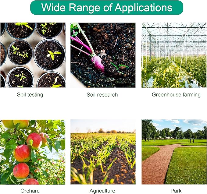 Digital Soil pH Meter, Industrial Grade Soil pH Tester with Calibration-Free LCD Display, High Accuracy Soil pH Pen, Soil pH Monitor for Garden, Lawn, Plant (White)