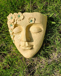 Face Shape Wall Planter Elegant Yellow Resin Wall-Mounted Head Pot with Drainage Hole Unique Small Vase Holder for Flower,Succulents, Hanging Plants for Plant Lovers