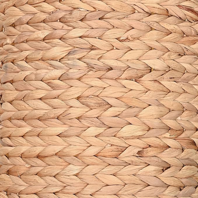 happimess BSK2011A-3SET Avery Bohemian Cottage Handwoven Hyacinth Cylinder Nesting Wicker Storage Baskets with Handles, Natural (Set of 3), Seagrass Containers for Decoration in Living Room, Bedroom