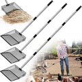 Jusoney 10" Upgrade and Reinforcement Stainless Steel Manure Scoop w/4-in-1 Adjustable Handle (36.6"-62"), Ergonomic Sifter Shovel for Chicken Coop, Cat Litter, Pet Waste Cleaning Tools