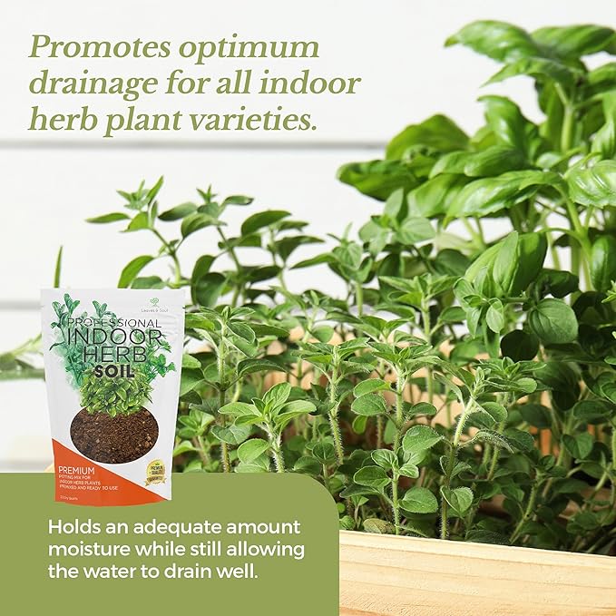 Professional Indoor Herb Soil Mix Large 2.2 Quarts Ready to Use, Premium Potting Soil for Basil Mint Rosemary Thyme Parsley, Peat Moss Coco Coir Perlite Dolomite Indoor Garden Soil Made in USA