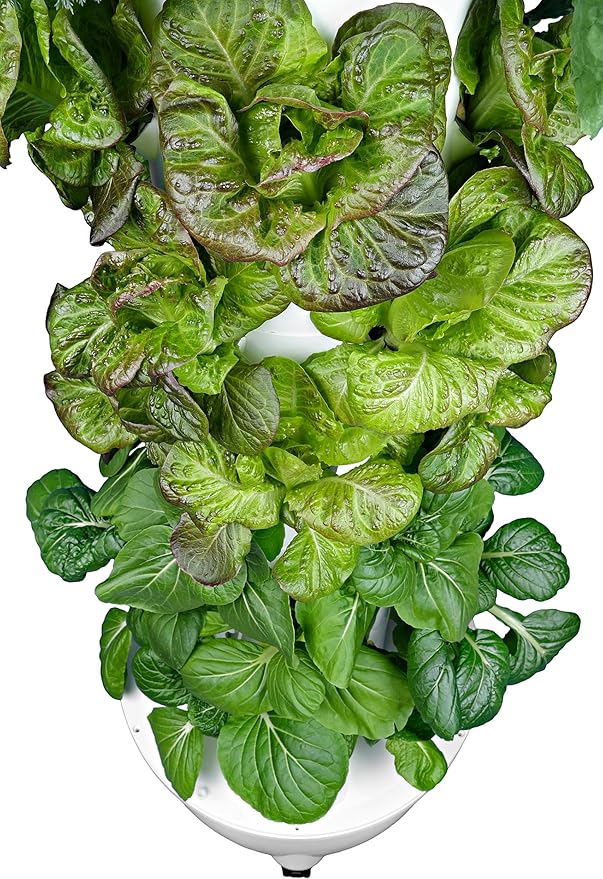 HX Aeroponic Tower | High Capacity Tower | Hydroponics Growing System Kit | Food Grade with 40 Net Pots (Without Lights)
