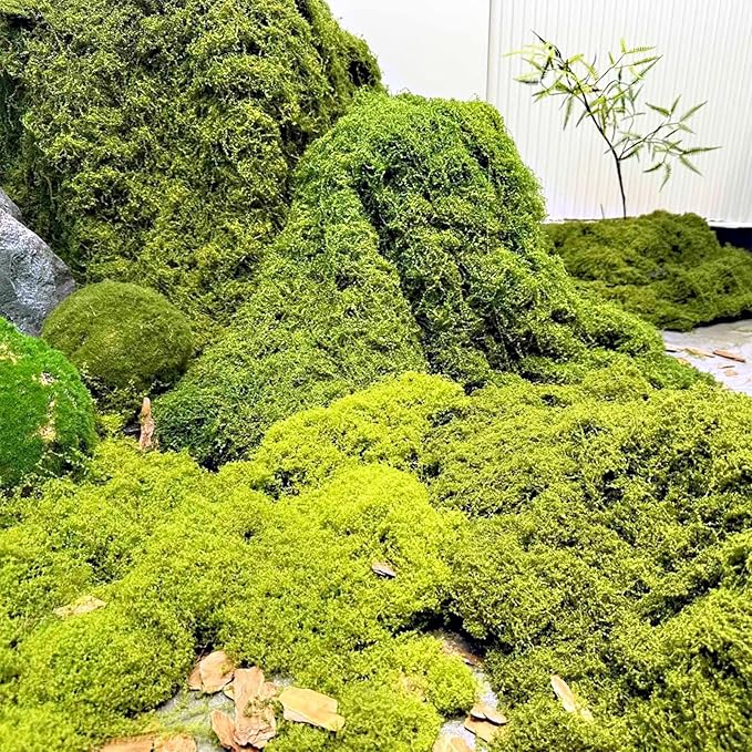 Fake Moss for Crafts 39.37" x 39.37" Faux Moss for Plants Indoor Artificial Moss for Decorating Green Faux Grass for Planters Crafts DIY Table Centerpieces Fairy Garden Floral Wedding 100 x 100cm