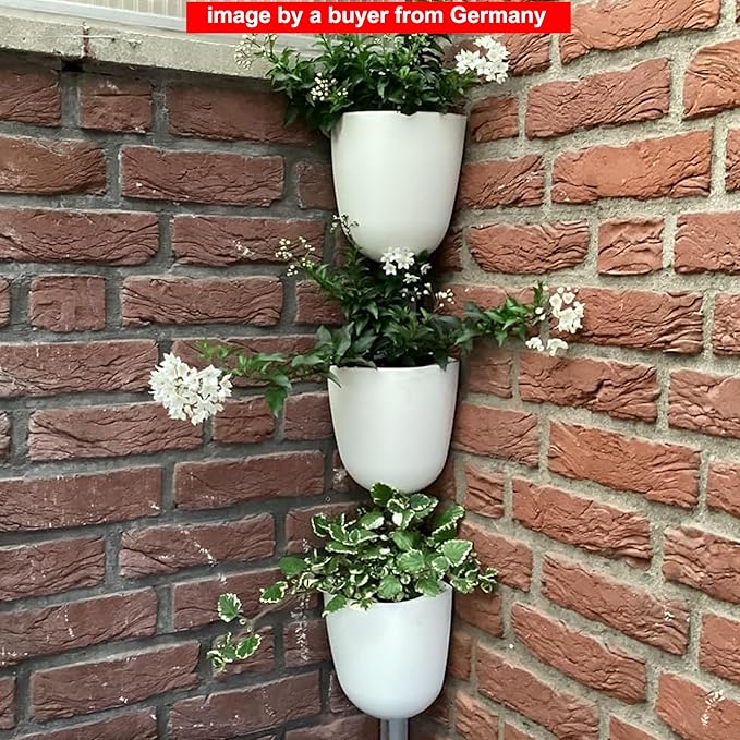 2 Pack Corner Wall Mounted Hanging Planter Self Watering Triangle Plastic Flower Pot Decorative Modern Plant Vase Container Holder for Succulent Indoor Outdoor Home Office Décor White