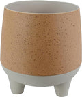 The HC Companies 8 Inch Orion Self Watering Planter - Lightweight Indoor Plastic Plant Pot for Herbs and Flowers, Muted Clay
