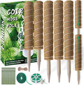 Fabulas Moss Pole 58.7 Inch - Monstera Plant Support 5 Pack, 17.5" and 12" Plant Stakes for Indoor Plants Coco Coir Moss Pole Sticks for Climbing Potted Live Plants, Pothos, Philodendron