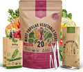 20 Vegetable Seeds Variety Pack - 12,465+ Non-GMO Heirloom Seeds for Planting Vegetables and Fruits in Individual Seed Packets, Home Garden Seed for Hydroponic, Indoor and Outdoors Gardening