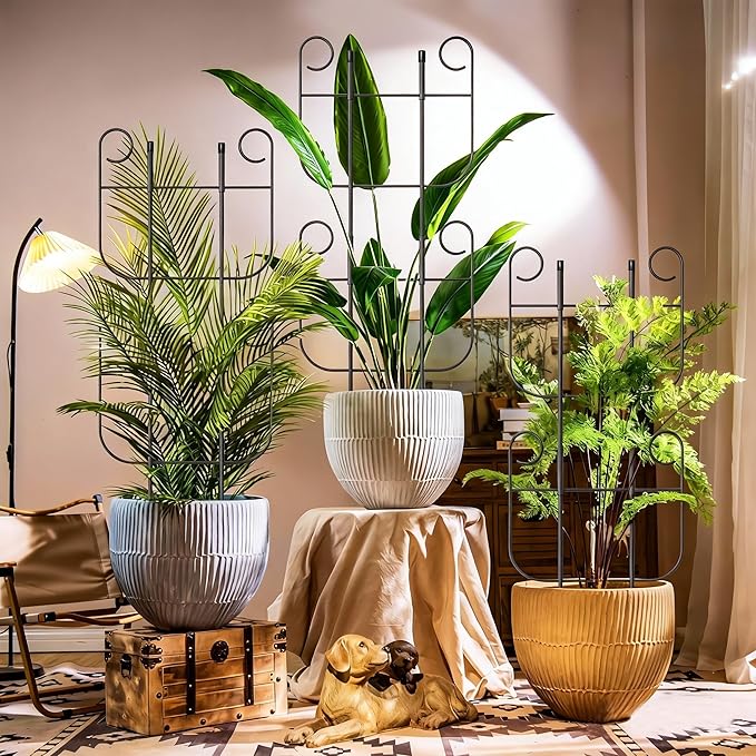 2 Pack Trellis for Climbing Plants Indoor, Expandable Small Metal Trellis for Potted Plants, Flowers Vine Ivy, Sturdy Houseplant Pothos Plant Climber Support