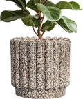 Ceramicfor Ceramic Pots for Plants - 12 Inch Planter for Indoor Plants, Round Flower Pots with Drainage Hole, Large Ceramic Planter Outdoor, Porch Decor, Housewarming Gifts, Leopard Print White