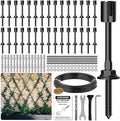30-Set Black 5/64" (2mm) Wire Trellis for Climbing Plants Outdoor with 150ft Vinyl Coated Cable, T316 Stainless Steel Wall Wire Trellis Kit