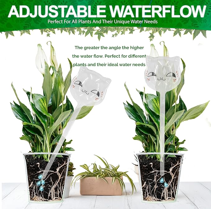 5 STAR SUPER DEALS Aqua Glass Plant Watering Globes Automatic Self Watering Plant Insert Spike Orbs - Indoor Outdoor Plant Drip Irrigation - for Flowers, Herbs, Houseplants (Flower Globes, 4, Units)