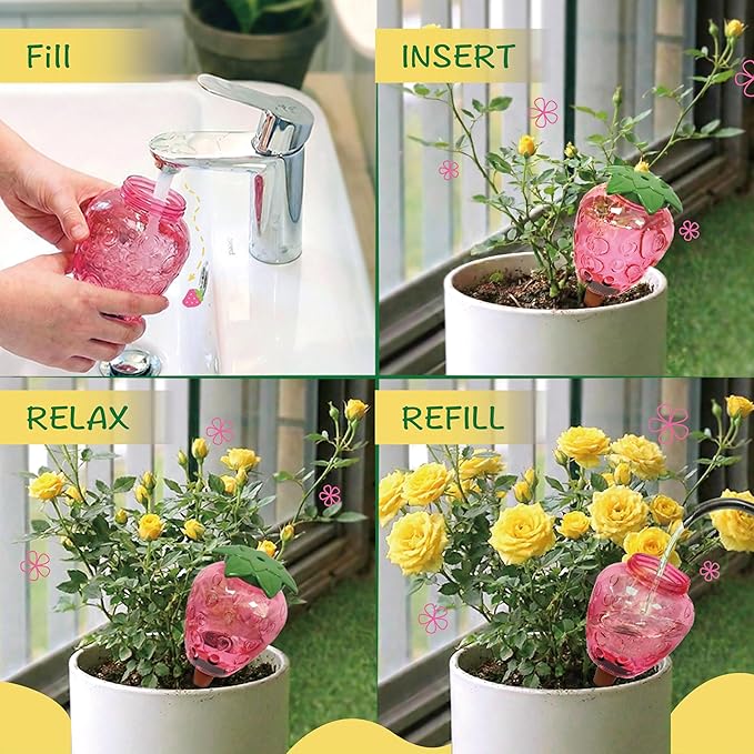 Extra Large Plant Watering Globes for Plants - 19oz Plant Watering Devices, Vacation Self Watering Globes with Slow Release, Indoor Plant Watering Bulbs, Plastic, 2-Pack(2 Pineapples)