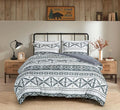 Chezmoi Collection Zella 3-Piece Southwestern Geometric Motif Comforter Set - Multicolor Gray White Light Brown Printed Washed Microfiber Bedding, King
