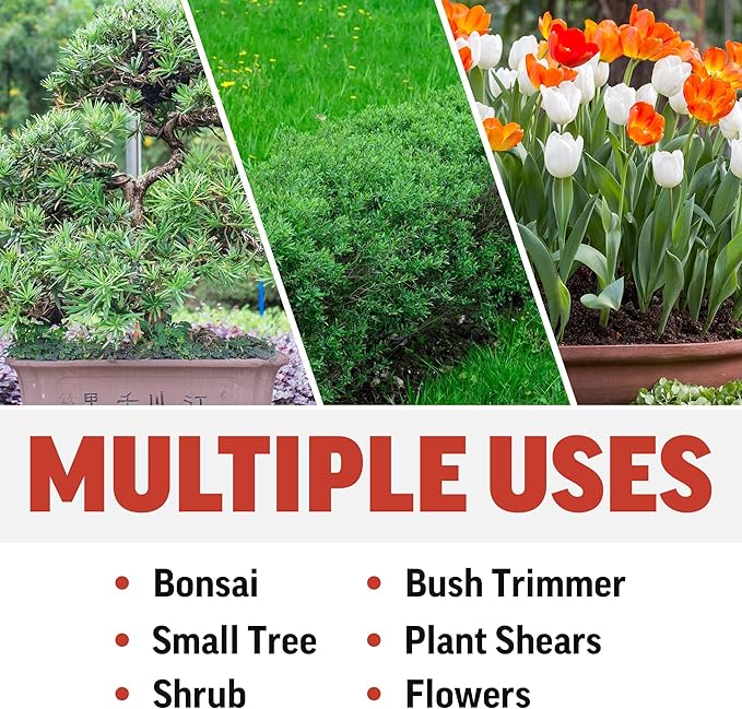 Piranha Pruner Trimming Scissors Garden Shears, Plant Trimmers, Gardening Hand Tools, Curved Titanium Blade