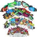 Augshy 75PCS Butterfly Decorations Stakes, Garden Butterflies Stakes Garden Ornaments PVC Waterproof for Outdoor Patio Decor Yard Lawn Home Decor Party Supplies Assored Size