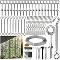 Tensioned Wall Wire Trellis Kit, 5/64”(2mm) x 150ft Cable with T316 Stainless Steel Turnbuckle Tensioners for Outdoor Climbing Plants Espalier System for Fence and Garden DIY Projects