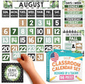 Hadley Designs Classroom Calendar Set Bulletin Board Decorations - Greenery School Calendar for Classroom Decor, Kindergarten Preschool Elementary Teacher Must Haves, Homeschool & Daycare Essentials