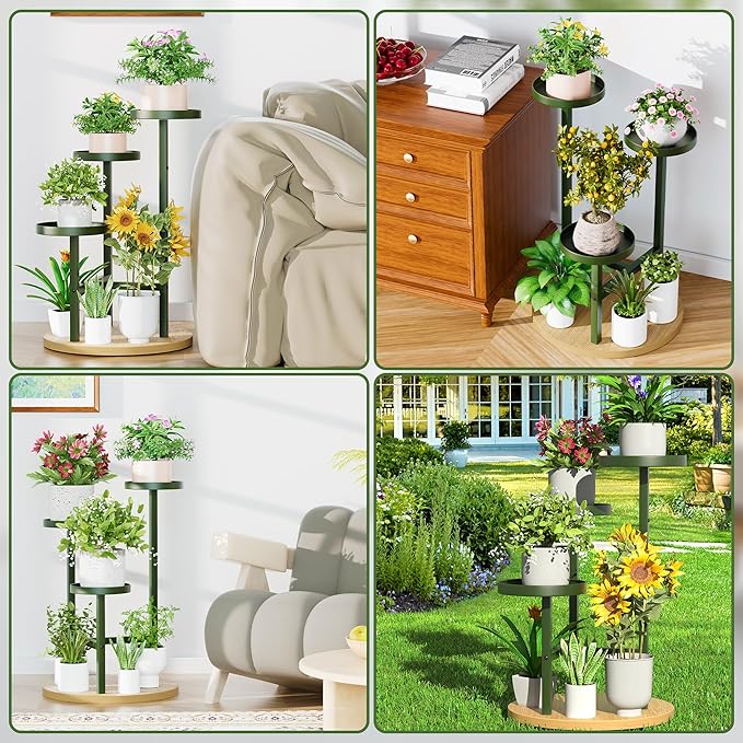 3 Tiered Tall Plant Stand for Multiple Plants Corner Display Rack Tiered Flower Stand Plant Table for Living Room Balcony Garden Patio
