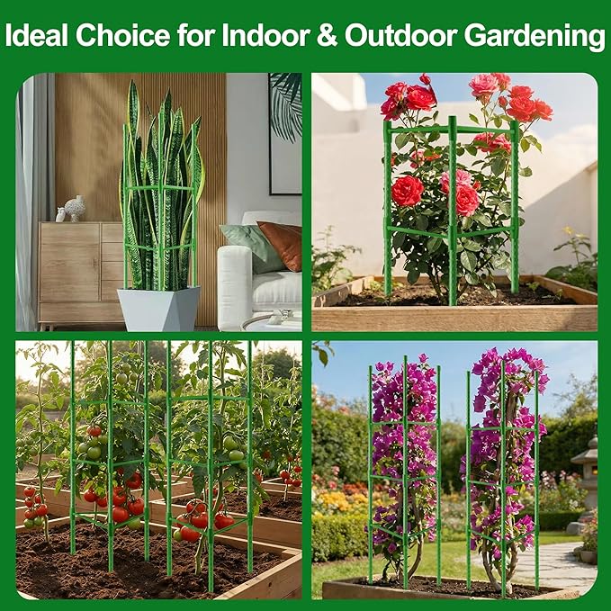 WAENLIR 3 Pack Tomato Cages for Garden, Up to 51 Inch Tomato Trellis for Raised Garden Bed, Plant Stakes for Pots, Durable Tomato Plant Support Garden Stakes for Climbing Plants