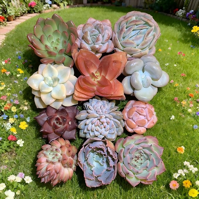 12 Pack Succulents Plants Live, Assorted Mini Succulents Bundle, Easy Care Bare Root Succulent Plants for Indoor Outdoor Decor, Home Office Desk, Terrarium DIY, Gift for Plant Lovers