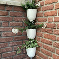 4 Pack Corner Wall Mounted Hanging Planter Self Watering Triangle Plastic Flower Pot Decorative Modern Plant Vase Container Holder for Succulent Indoor Outdoor Home Office Décor White