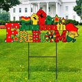 Amyhill Juneteenth Outdoor Decor Garden Stakes Happy Juneteenth June 19th Freedom Day Welcome Yard Signs Decor African American Independence Day Sign for Outside Lawn Yard Party Decorations Supplies