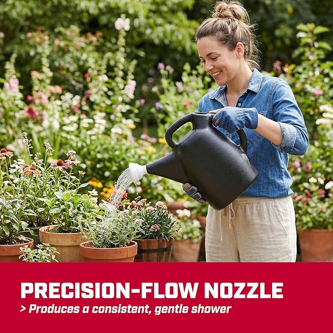 Chapin 47998 Watering Can, 2 Gallon, Indoor and Outdoor Plants, Lawn, Garden, Removable Nozzle, Drip-Free Sprinkler Head, Recycled Plastic, Black