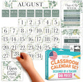 Hadley Designs Classroom Calendar Set Bulletin Board Decorations - Greenery School Calendar for Classroom Decor, Kindergarten Preschool Elementary Teacher Must Haves, Homeschool & Daycare Essentials