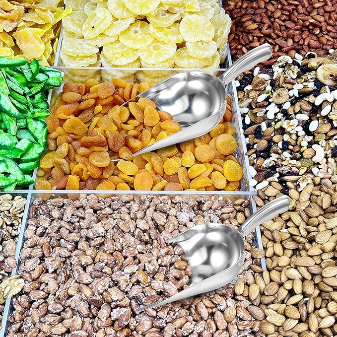 2 PCS Aluminum Ice Scoops, Cast Aluminum Utility Scoops, 12-Ounce, Food-Grade, Good for Home and Commercial Use of Bar, Ice, Flour Utility Scoop, Ice Scoop for Ice Machine, Hand-Wash Recommended