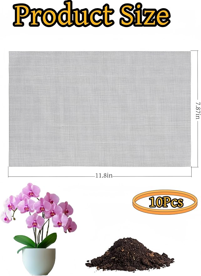 luvilly10pcs 11.8x7.8 Inch Mesh Pots for Plants, Keep Soil from Flowing Away Bonsai Mesh for Plant Pot Drainage/Plant Lovers