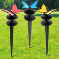 Tandefio 3 Pcs Colorful Butterfly Garden Hose Guide Stakes, Heavy Duty Decorative Antique Black Cast Iron Metal Hose Guides, Plant Protector for Lawn Yard Flower Bed