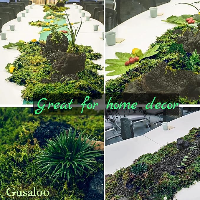 Green Moss for Crafts Artificial Moss Decorative Moss for Potted Plant Faux Orchid Moss Potting Mix Soil Peat Sphagnum Moss Pole Craft Arts Floral Wedding Decor Fairy Garden Terrariums Decoration