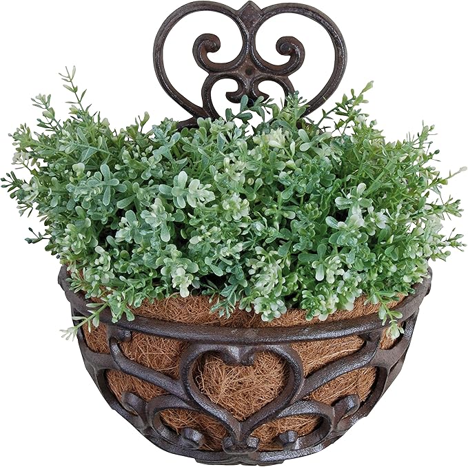 Esschert Design USA BPH51 Half Round Cast Iron Wall Planter