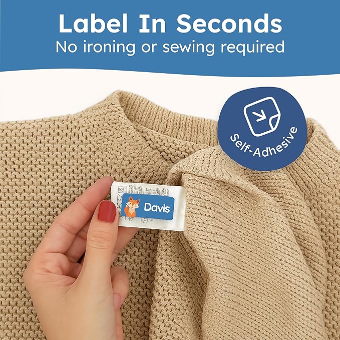 Personalized Name Labels for Kids (70 Labels) - Durable & Waterproof Custom Name Stickers for Clothing Tags, School Supplies, Camp & Daycare - Playful Sea (1.2”x0.5”)