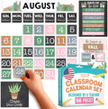 Hadley Designs Classroom Calendar Set Bulletin Board Decorations - Cactus School Calendar for Classroom Decor, Kindergarten Preschool Elementary Teacher Must Haves, Homeschool & Daycare Essentials