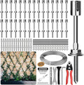 Wire Trellis for Climbing Plants Outdoor, 30-Set Wall Wire Trellis Kit with 5/64"(2mm) x 150ft Stainless Steel Cable & Cutter, T316 Espalier System for Fence and Garden DIY Projects