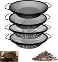 4Pcs Soil Sifter for Gardening, 3,6,8,10mm Grid Rock Sifter for 5 Gallon Bucket, Dirt Sifter, Compost Sifter for Capturing Dirt, Sand, Rocks, and Filtering Compost (Black)