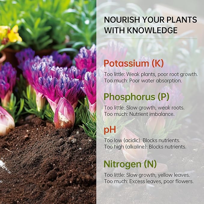 AAwipes Soil Test Kit for 4-in-1 pH, Nitrogen(N), Phosphorus(P), Potassium(K) Levels – 40 Tests for Garden, Lawn, Yard & Plant Care – Reliable Nutrient Tester with Sampling Accessories