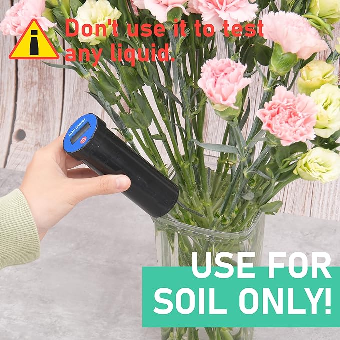 LUVCOSY Digital Soil pH Meter, Industrial Grade Soil pH Tester with Calibration-Free LCD Display, High Accuracy Soil pH Pen, Soil pH Monitor for Garden, Lawn, Plant (Black)