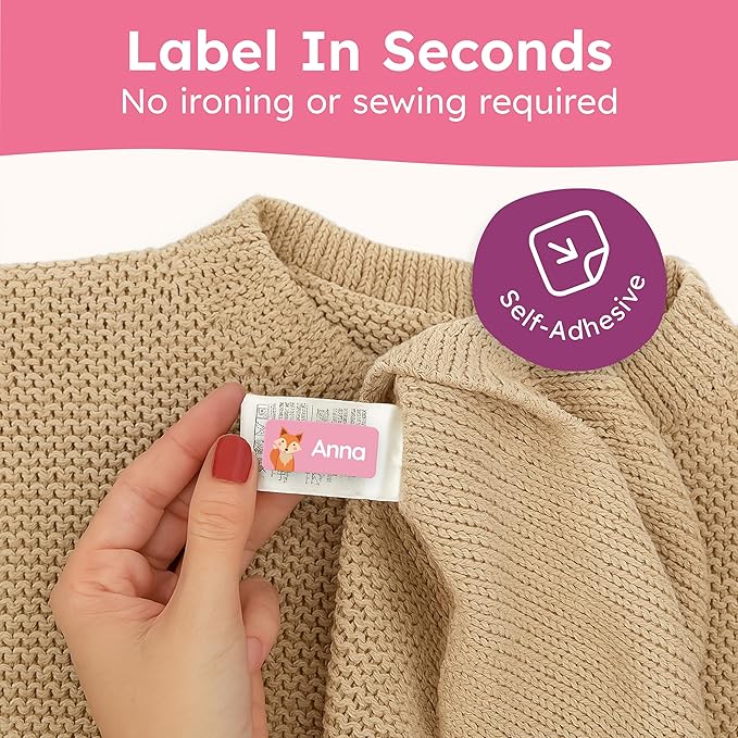 Personalized Name Labels for Kids (210 Labels) - Durable & Waterproof Custom Name Stickers for Clothing Tags, School Supplies, Camp & Daycare - Paws (1.2”x0.5”)